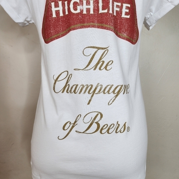 NWOT Recycled Karma Miller HIgh Life Champagne of‎ Beers Tee Size Small - Picture 3 of 14
